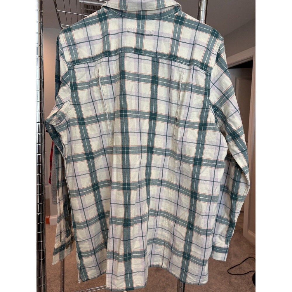NWT Duluth Trading Co Womens Free Swinging green Plaid Flannel Shirt Size Large - Picture 6 of 10